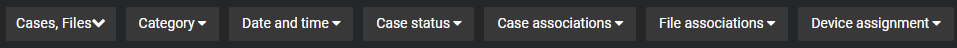 The Search toolbar showing filters that can be