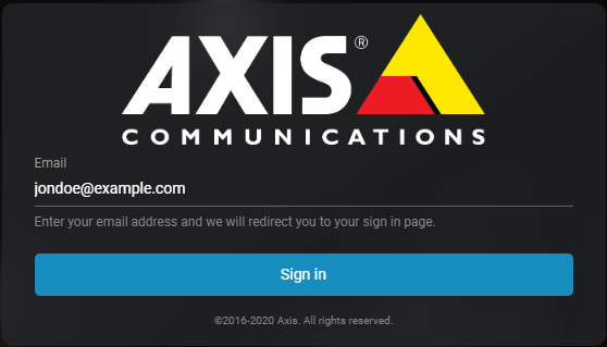 The AXIS Case Insight login page.