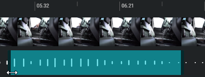 The audio timeline showing a section highlighted for redaction.